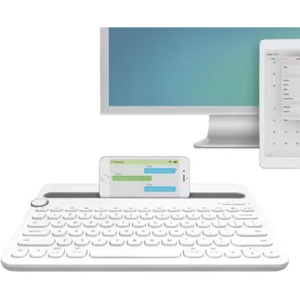 Logitech K480 / Compact Space-Saving Design Bluetooth Multi-device Keyboard (White)