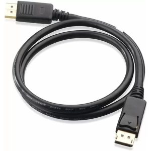 COMPUTER PLAZA HDMI Cable 1.25 m DisplayPort to DisplayPort Cable for Monitor,PC,Laptop,Projector(BLACK) (Compatible with LAPTOPS, PC, TV, DISPLAY, Black, One Cable)