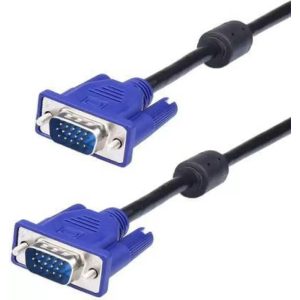 BIGGEAR TV-out Cable (Pack of 1) 1.5 Meter-15 Pin Male to Male VGA Cable For Connecting Laptop PC to Monitor LCD LED TV (Black & Blue, For Computer, 1.5 m)