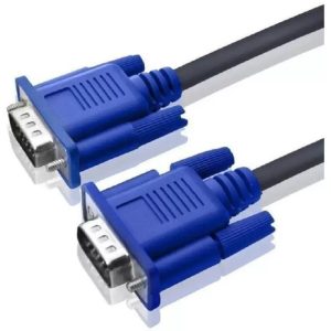 TERABYTE VGA Cable 1.5 m 1.50 Meter VGA Cable High Quality 15 Pin Male Port to Male Port VGA Cable (Compatible with Projector, Laptop, PC, TV, Monitor, Black & Blue, One Cable)