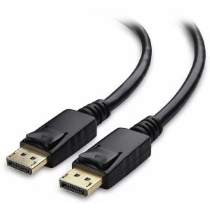 COMPUTER PLAZA HDMI Cable 1.25 m DisplayPort to DisplayPort Cable for Monitor,PC,Laptop,Projector(BLACK) (Compatible with LAPTOPS, PC, TV, DISPLAY, Black, One Cable)