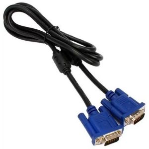 TERABYTE VGA Cable 1.5 m 1.50 Meter VGA Cable High Quality 15 Pin Male Port to Male Port VGA Cable (Compatible with Projector, Laptop, PC, TV, Monitor, Black & Blue, One Cable)