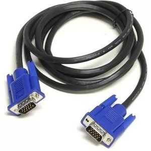TECHON TV-out Cable TV-out Cable 1.5 Meters High Quality VGA 15 Pin Male-Male Cable for LCD LED TFT Moniter (White, For Computer, 1.5 m) (Black, For Computer, 1.5 m)