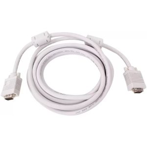 TERABYTE TV-out Cable 1.5 Meters High Quality VGA 15 Pin Male-Male Cable for LCD LED TFT Moniter (White, For Computer, 1.5 m)