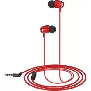 Portronics Conch 80 In Ear Wired Headset (Red, In the Ear)