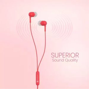 Portronics Conch 50 Wired Headset (Red, In the Ear)